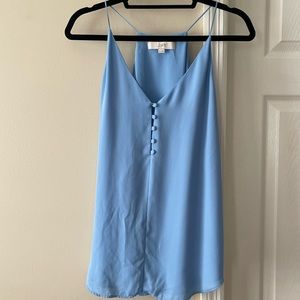 Loft light blue tank top blouse with buttons
